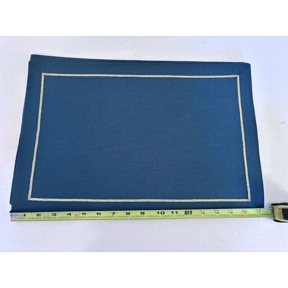 Rose Tree Forest Green Placemats With Gold Embroidery Set of 6 - Picture 5 of 6